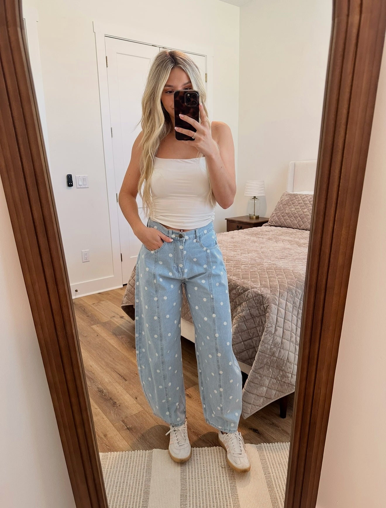 Polka Dot Barrel Jeans