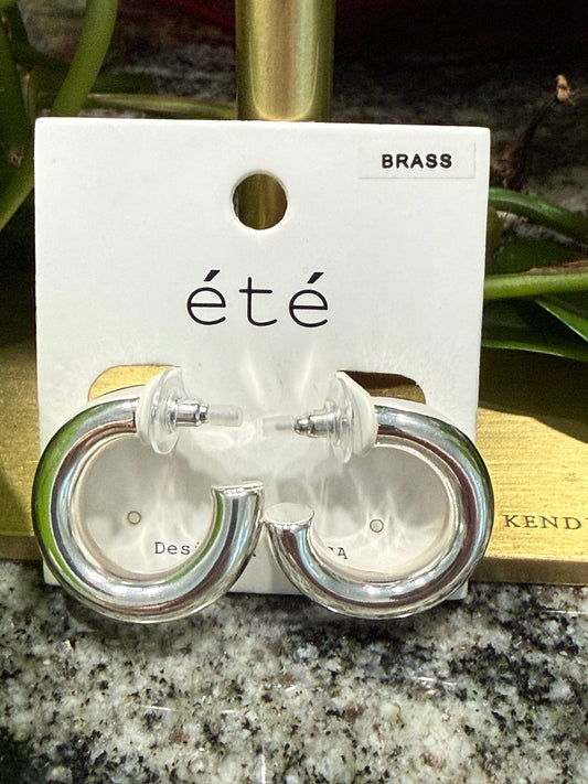 Silver Rounded Hoop Earrings