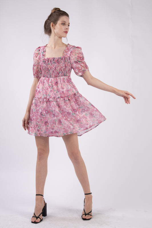 Plus Size Floral Babydoll Dress