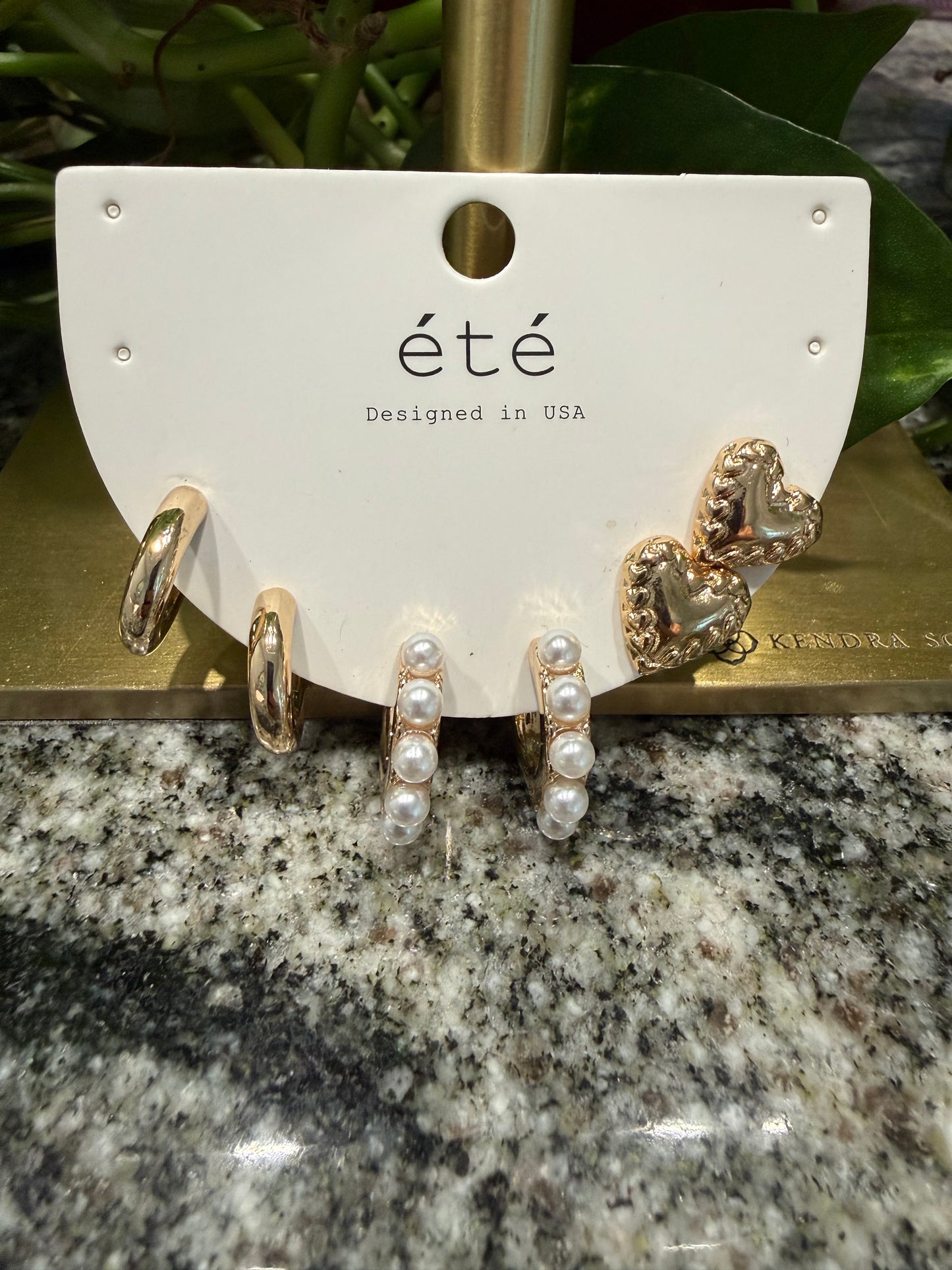 Set of 3 Gold Earrings