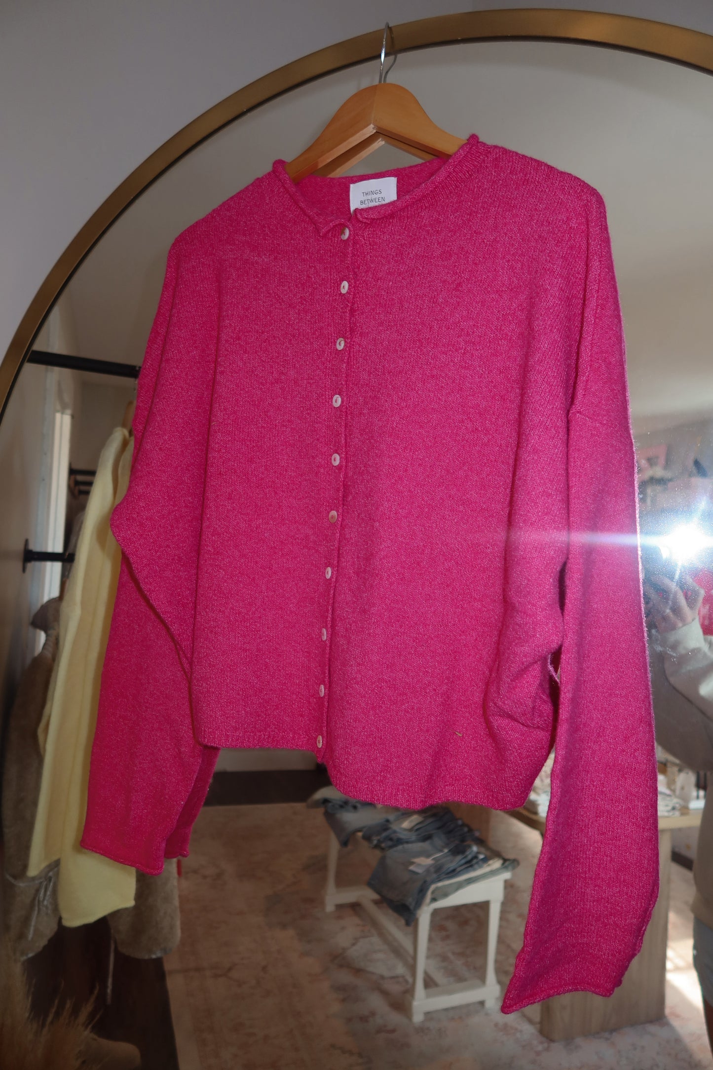 Fuchsia Button Down Cardigan