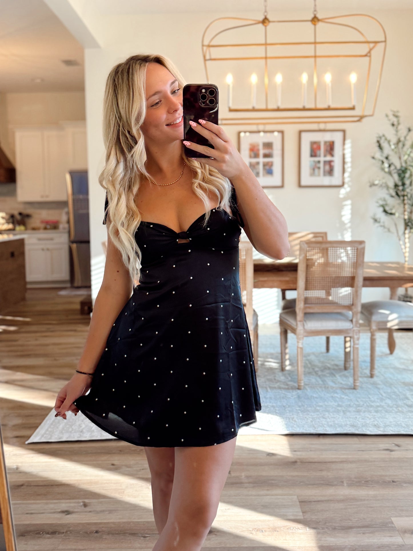 Black Polka Dot Mini Dress