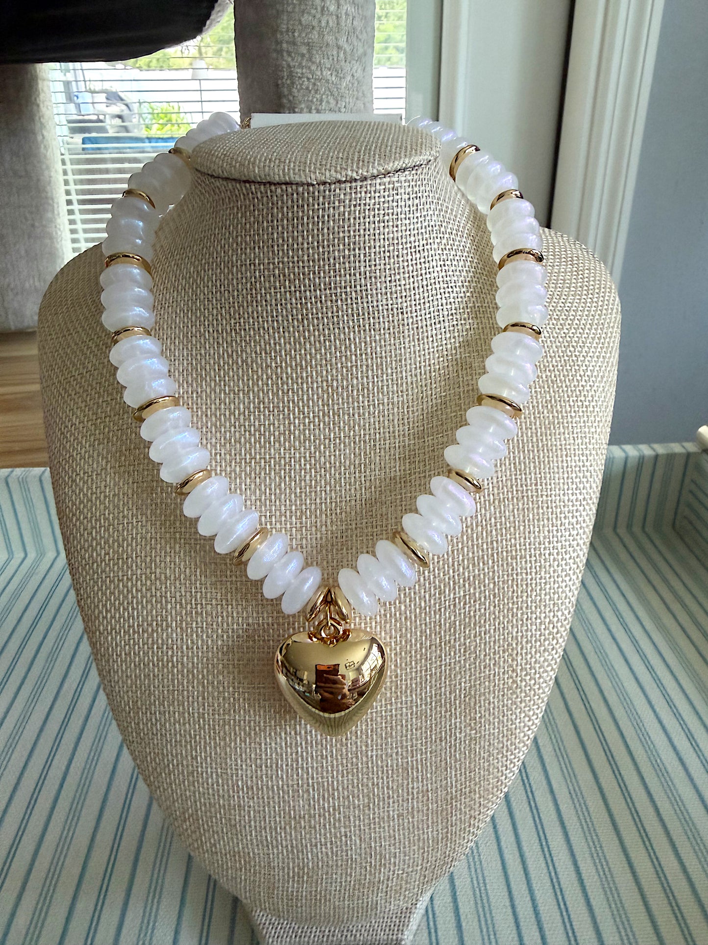 Lila Beaded Heart Necklace