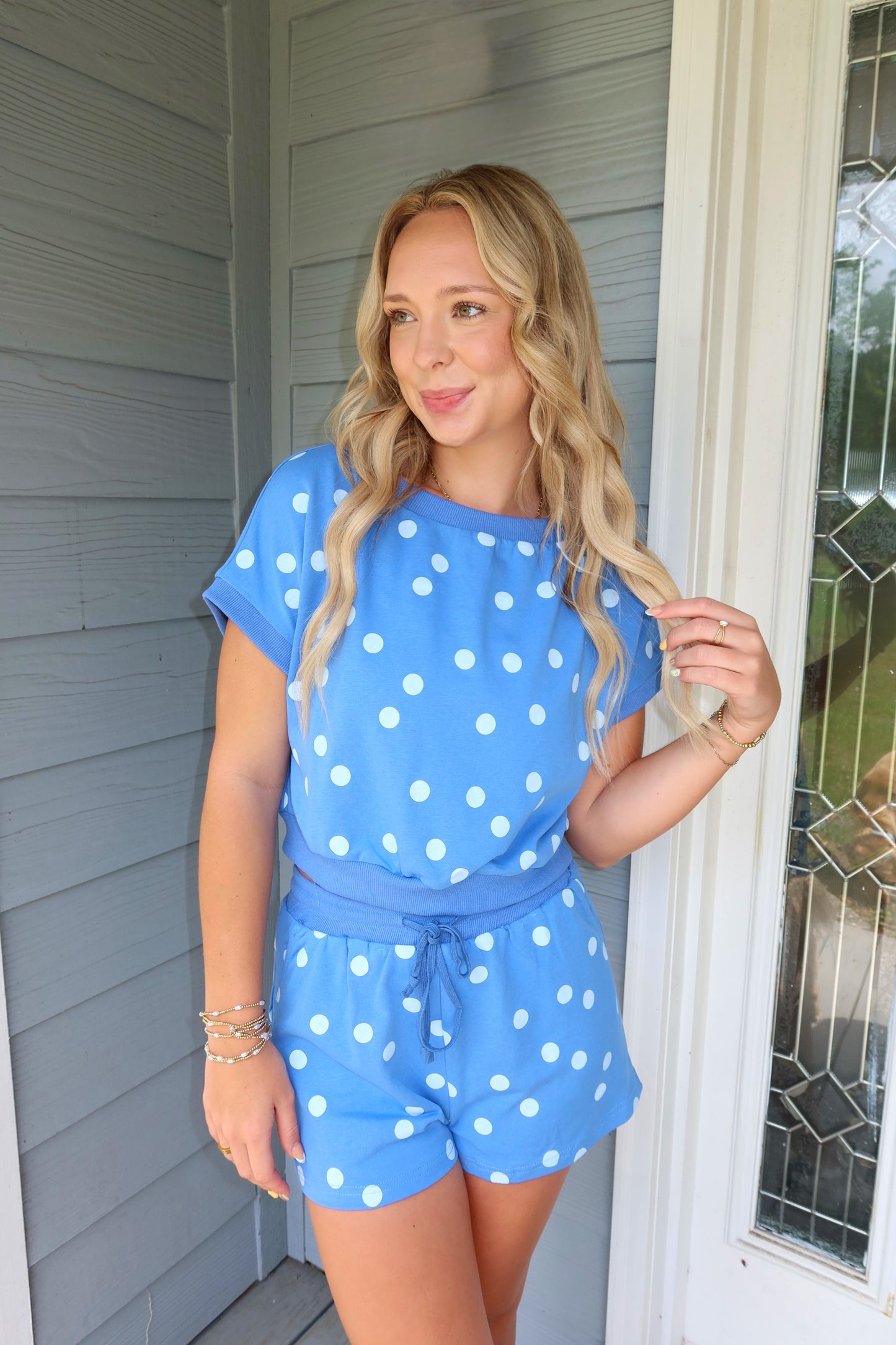 Powder Blue Polka Dot Set