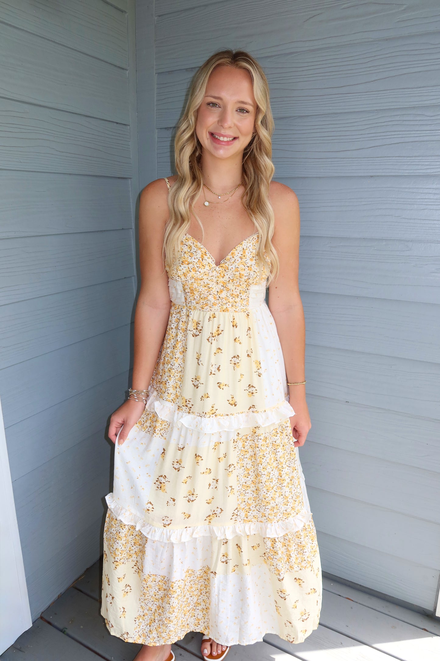Magnolia Lane Midi Dress - Yellow