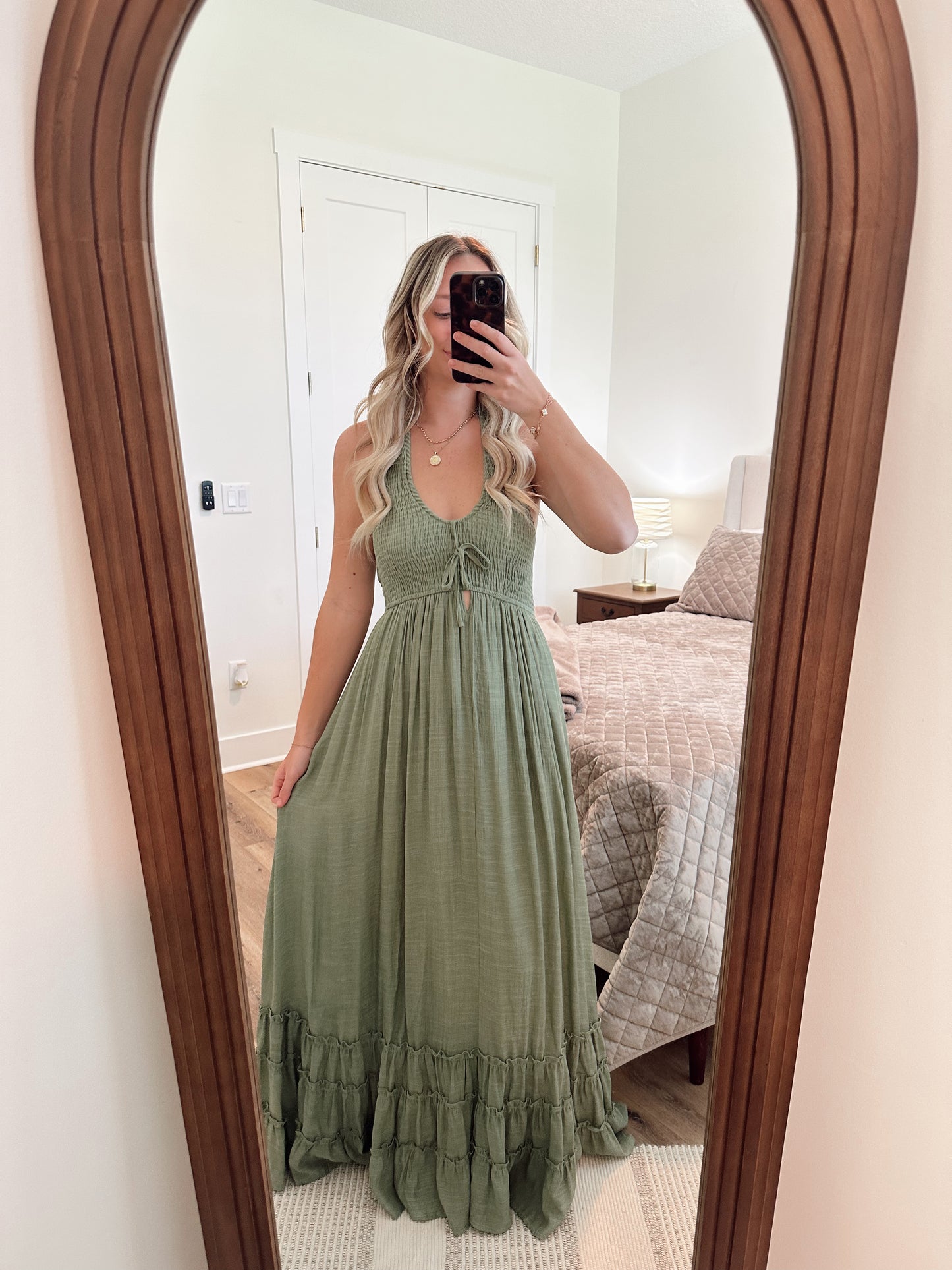 The Serena Maxi Dress - Olive