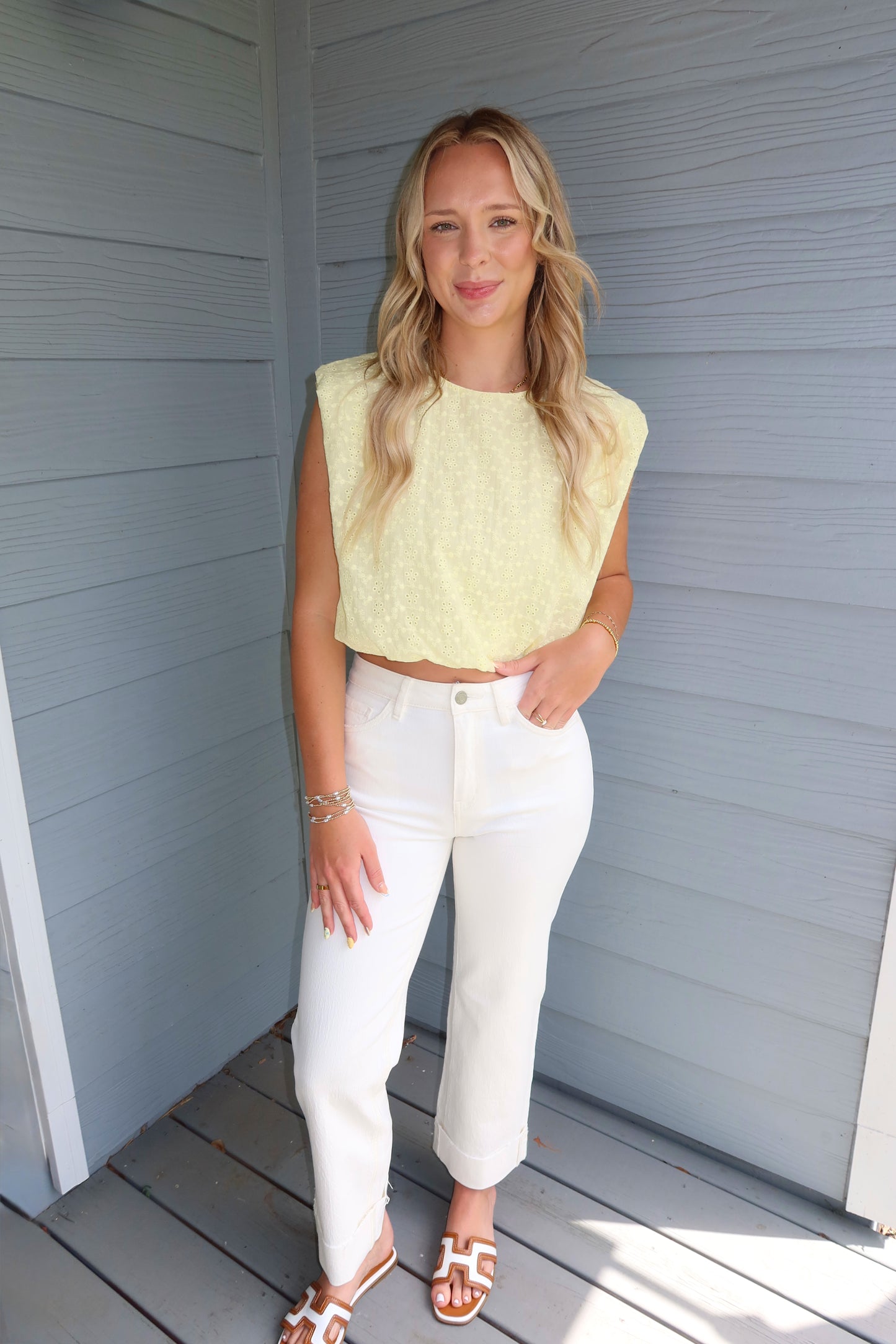 Sunny Days Eyelet Top