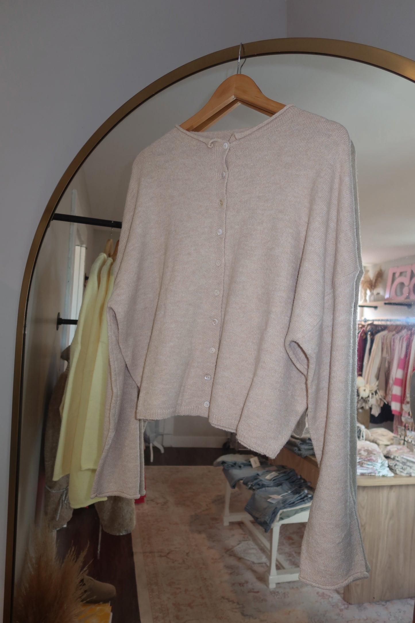 Natural Button Down Cardigan