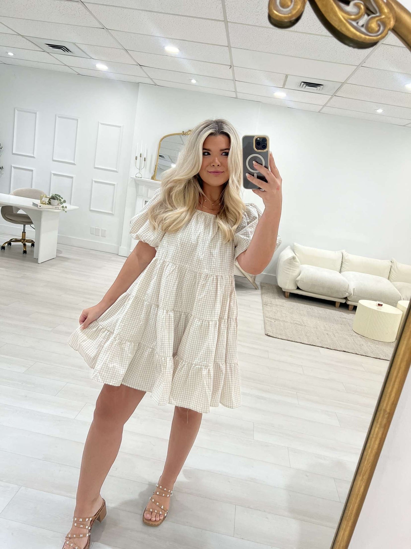 Plaid & Honey Mini Dress