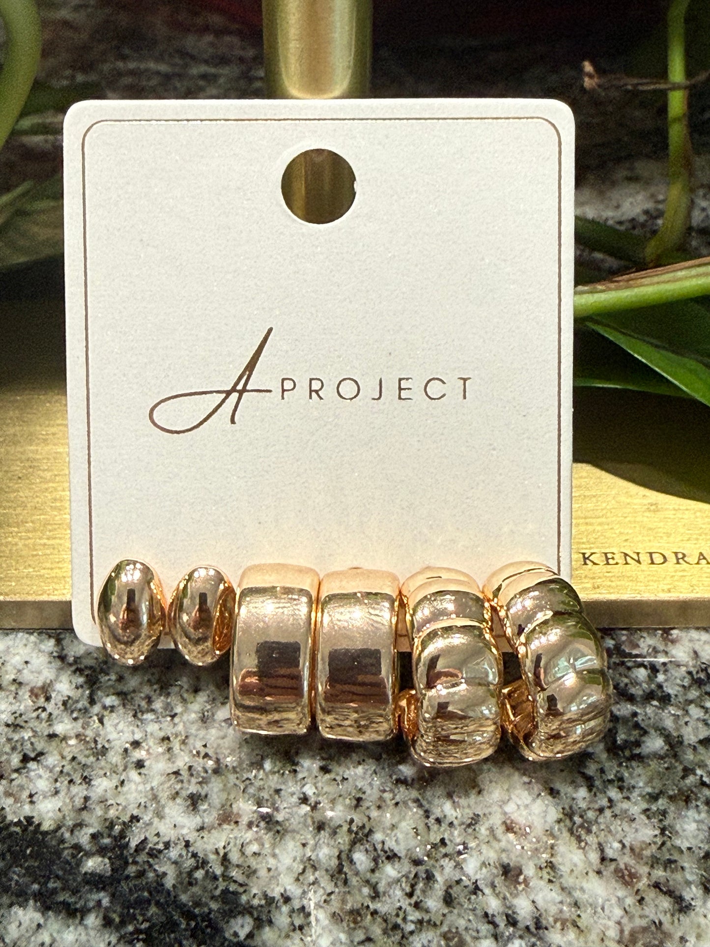 Set of 3 Gold Chunky Hoop Earrings