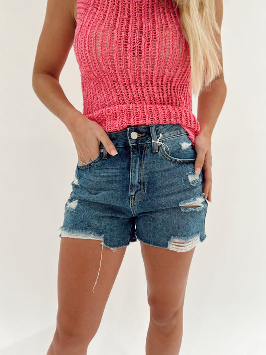 Dark Wash Denim Shorts