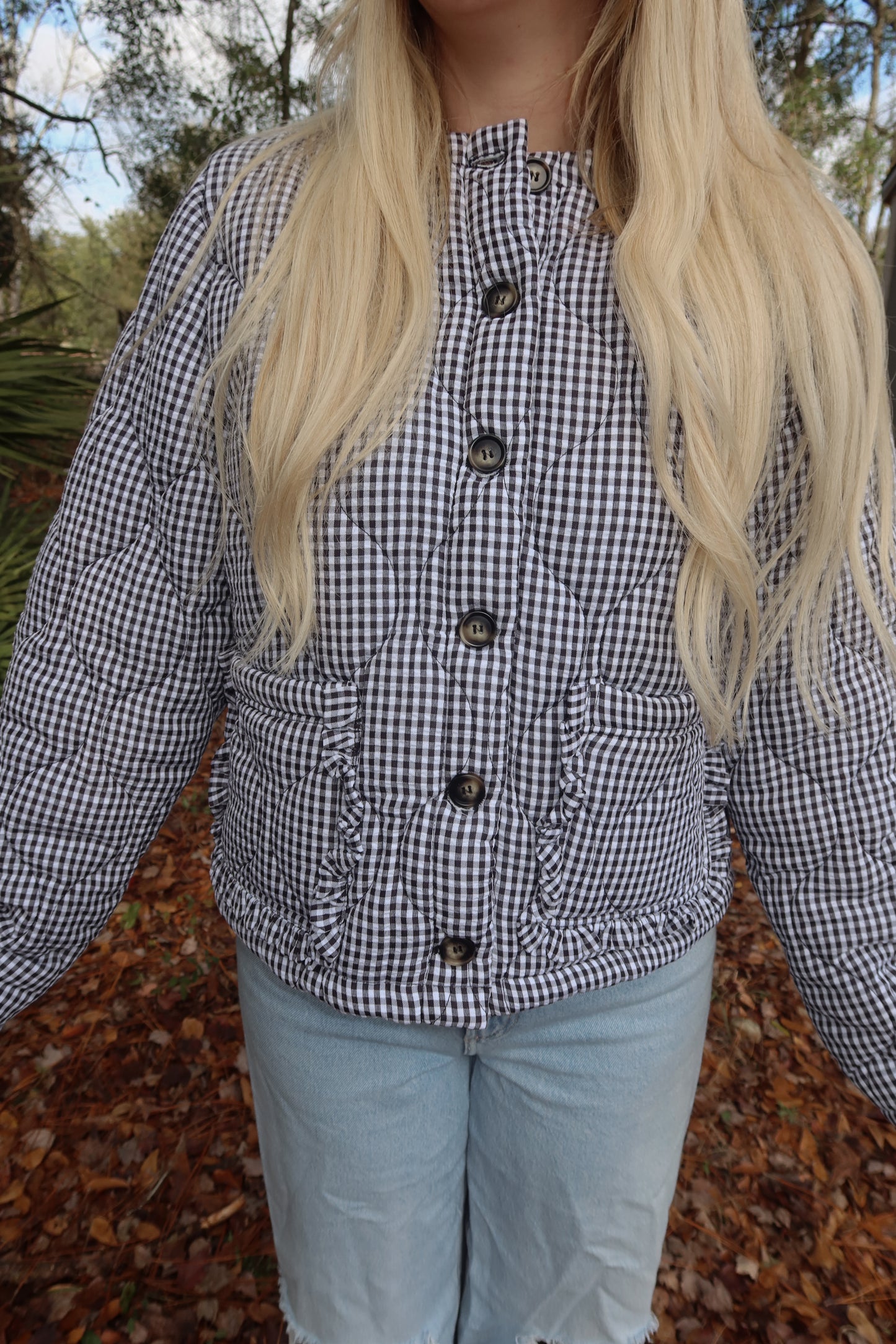 Black Gingham Jumper Jacket