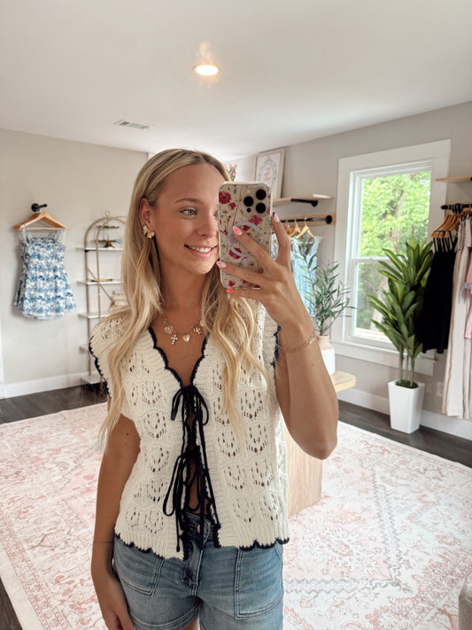 Crochet Bow Tie Top