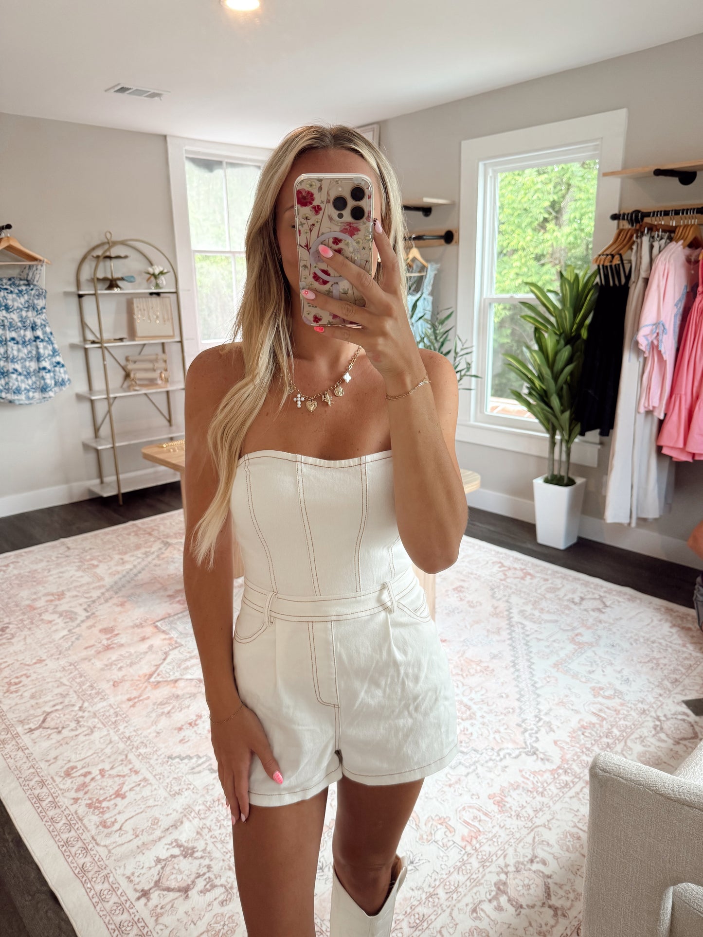 Giddy Up Denim Romper