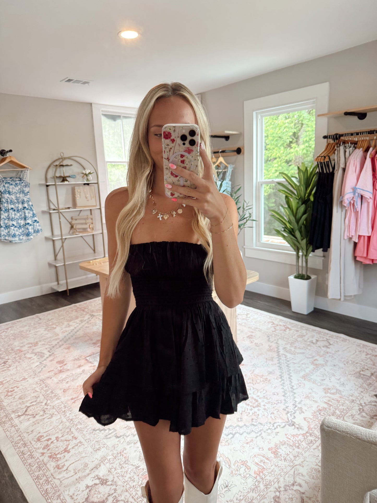 Black Smocked Romper