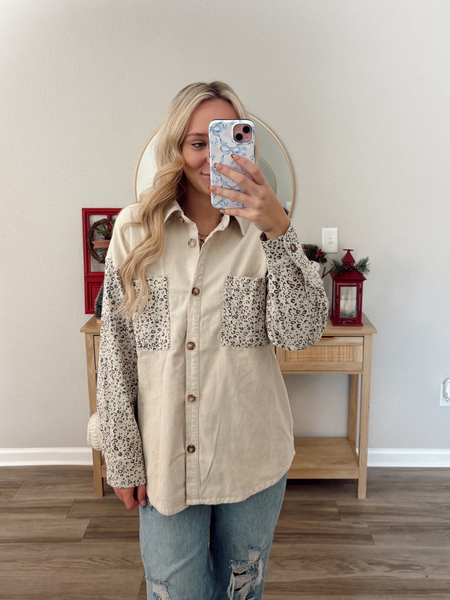 Ivory Cheetah Shacket