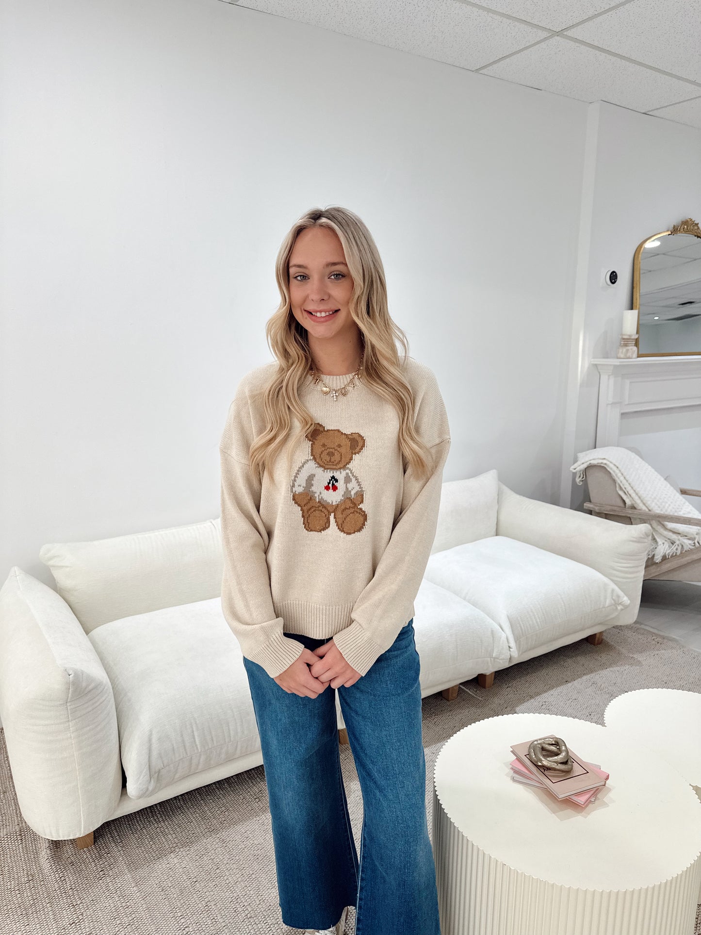 Cherry Bear Cozy Sweater