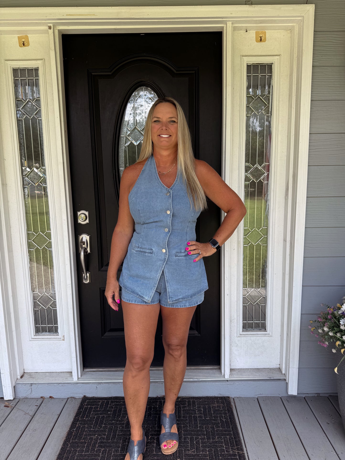 Denim Vest Romper