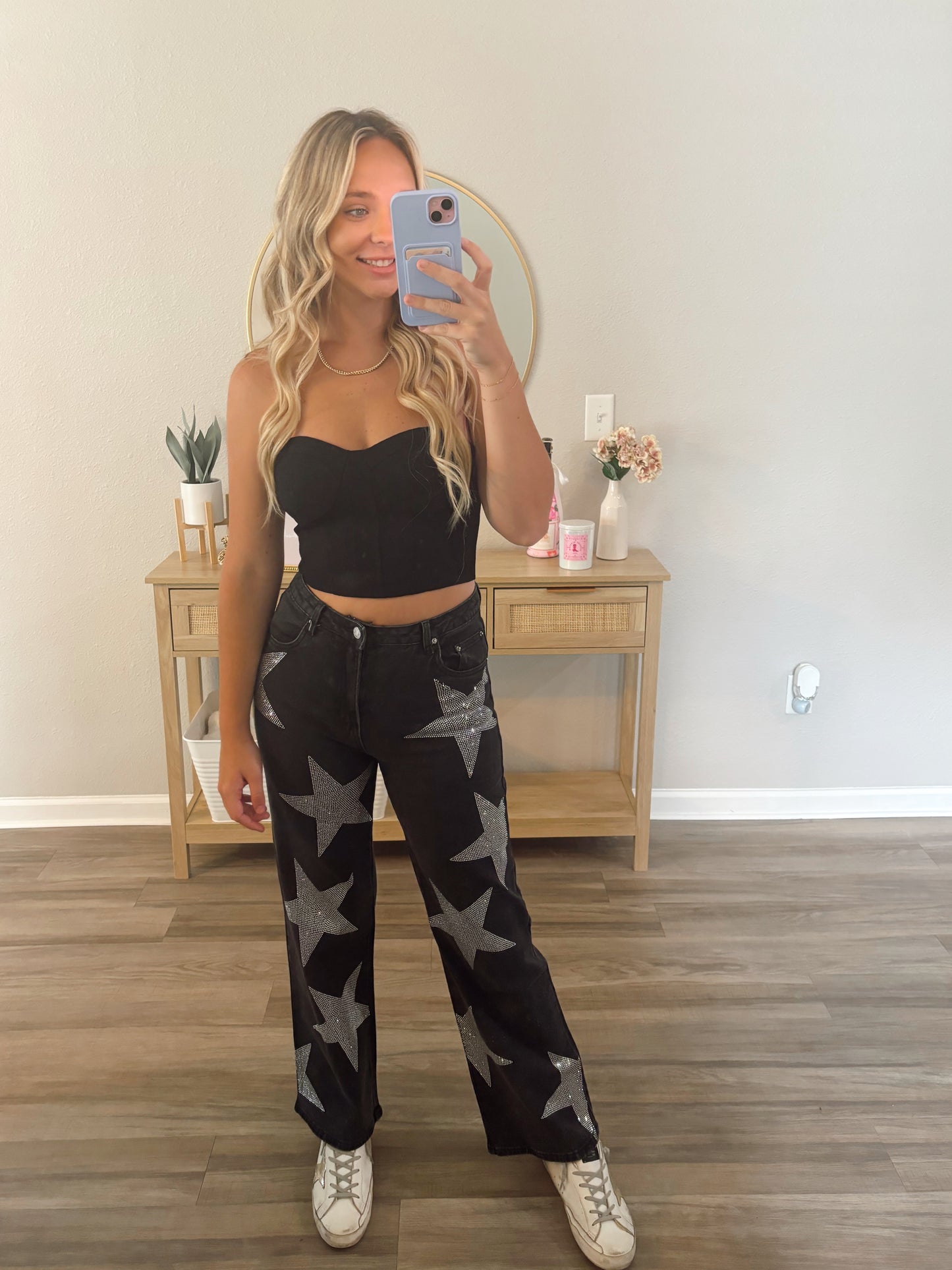 Rhinestone Star Denim Jeans