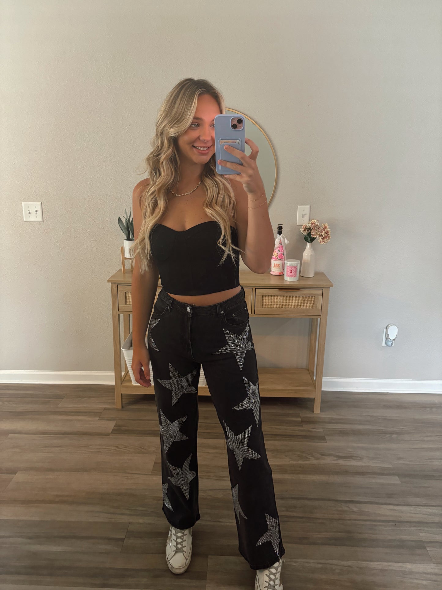 Rhinestone Star Denim Jeans