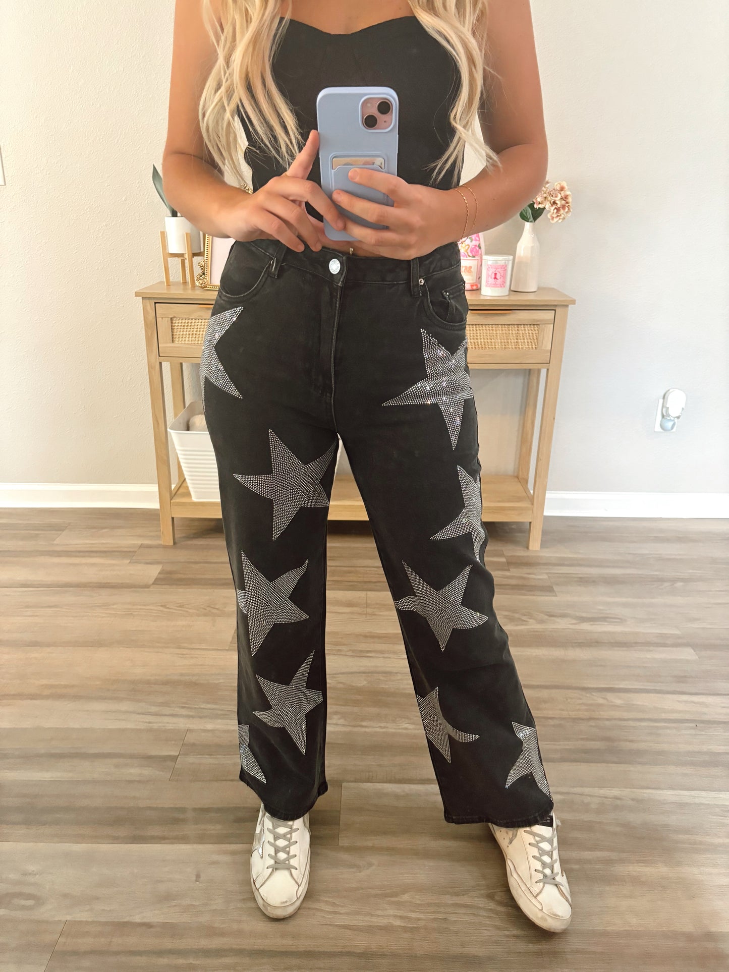 Rhinestone Star Denim Jeans