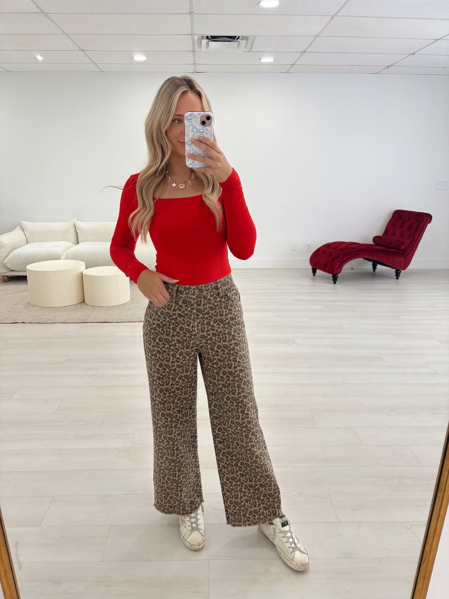 Cheetah Charm Denim Pants