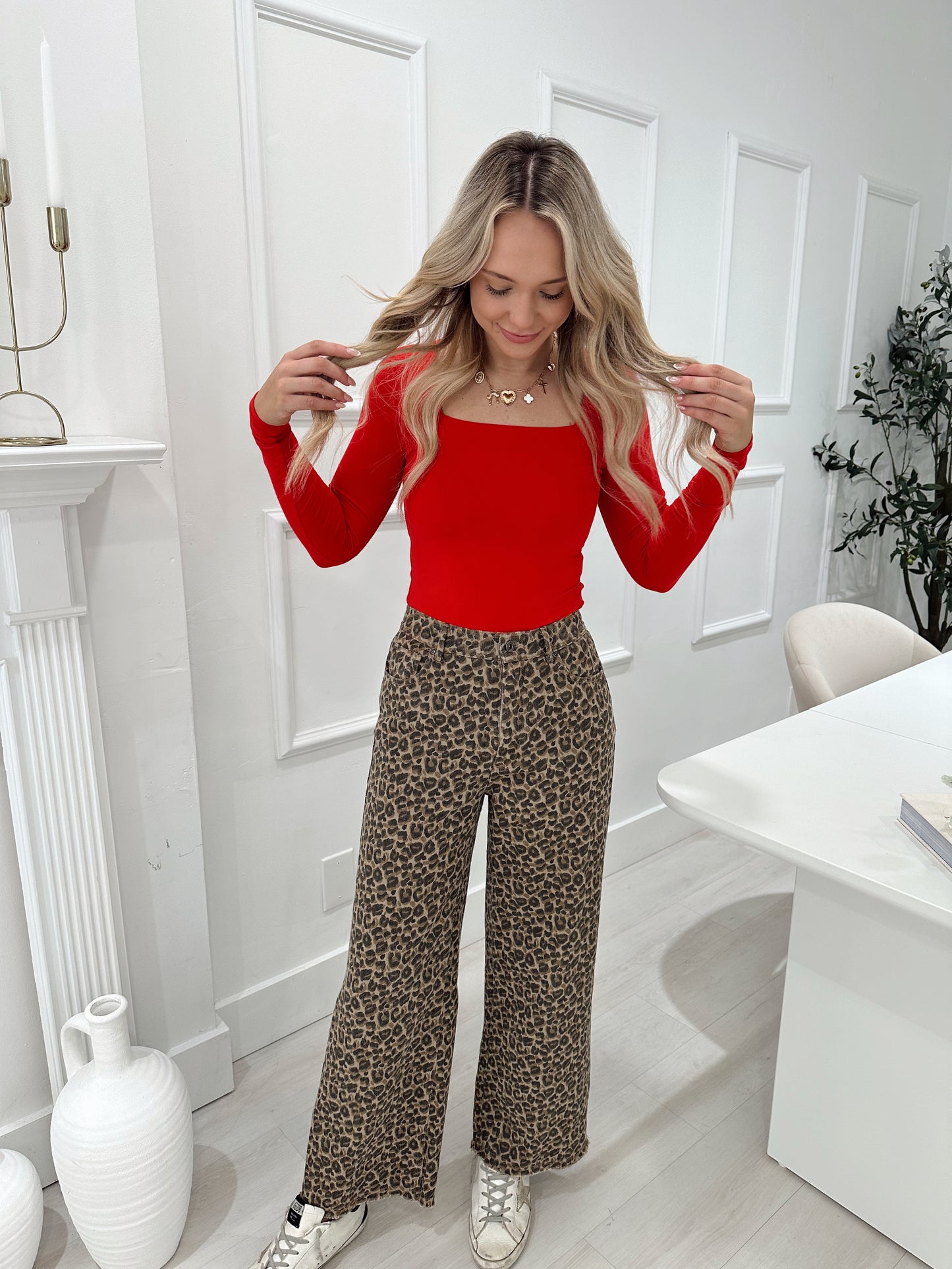 Cheetah Charm Denim Pants