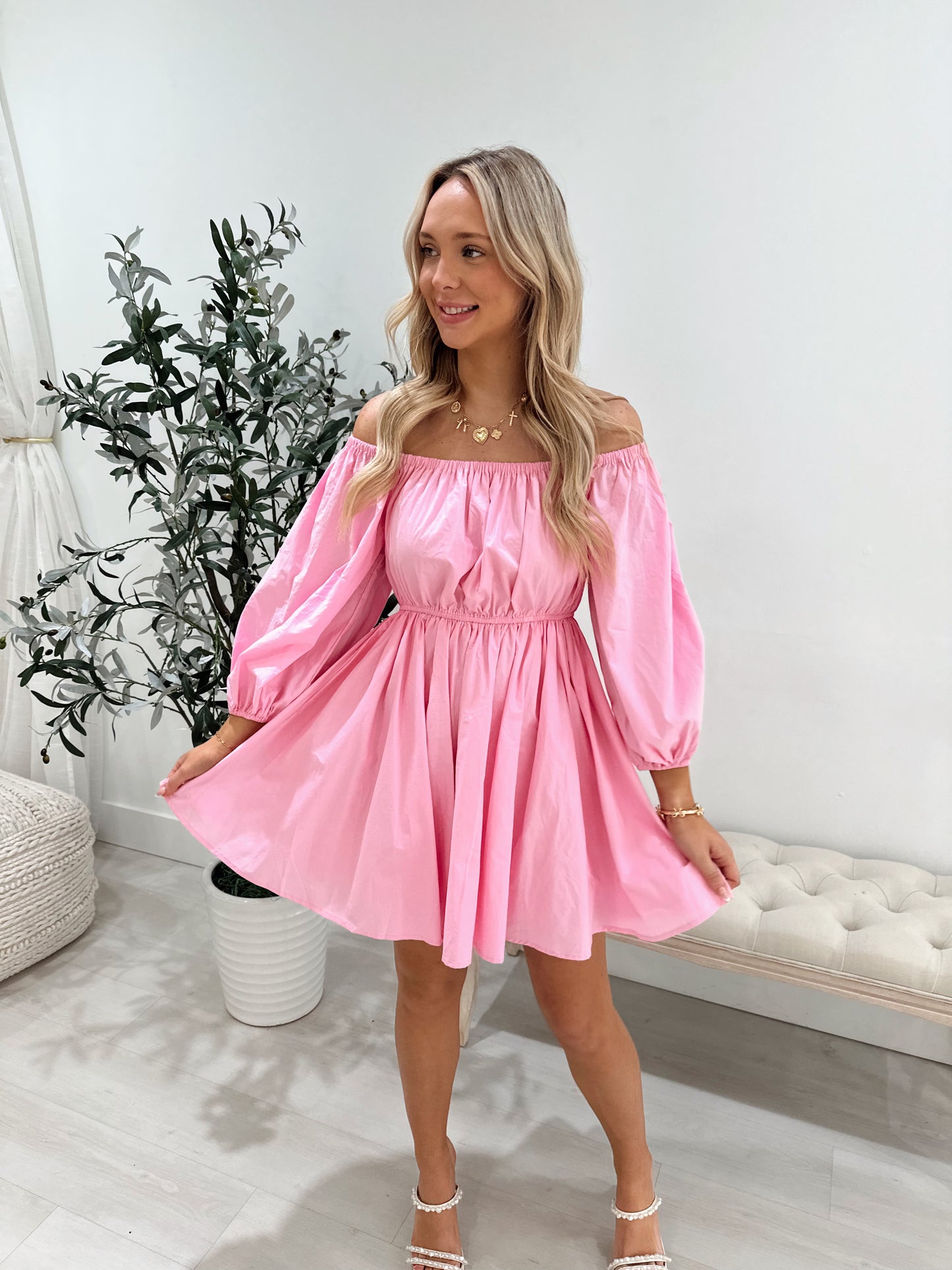Rosy Petal Mini Dress