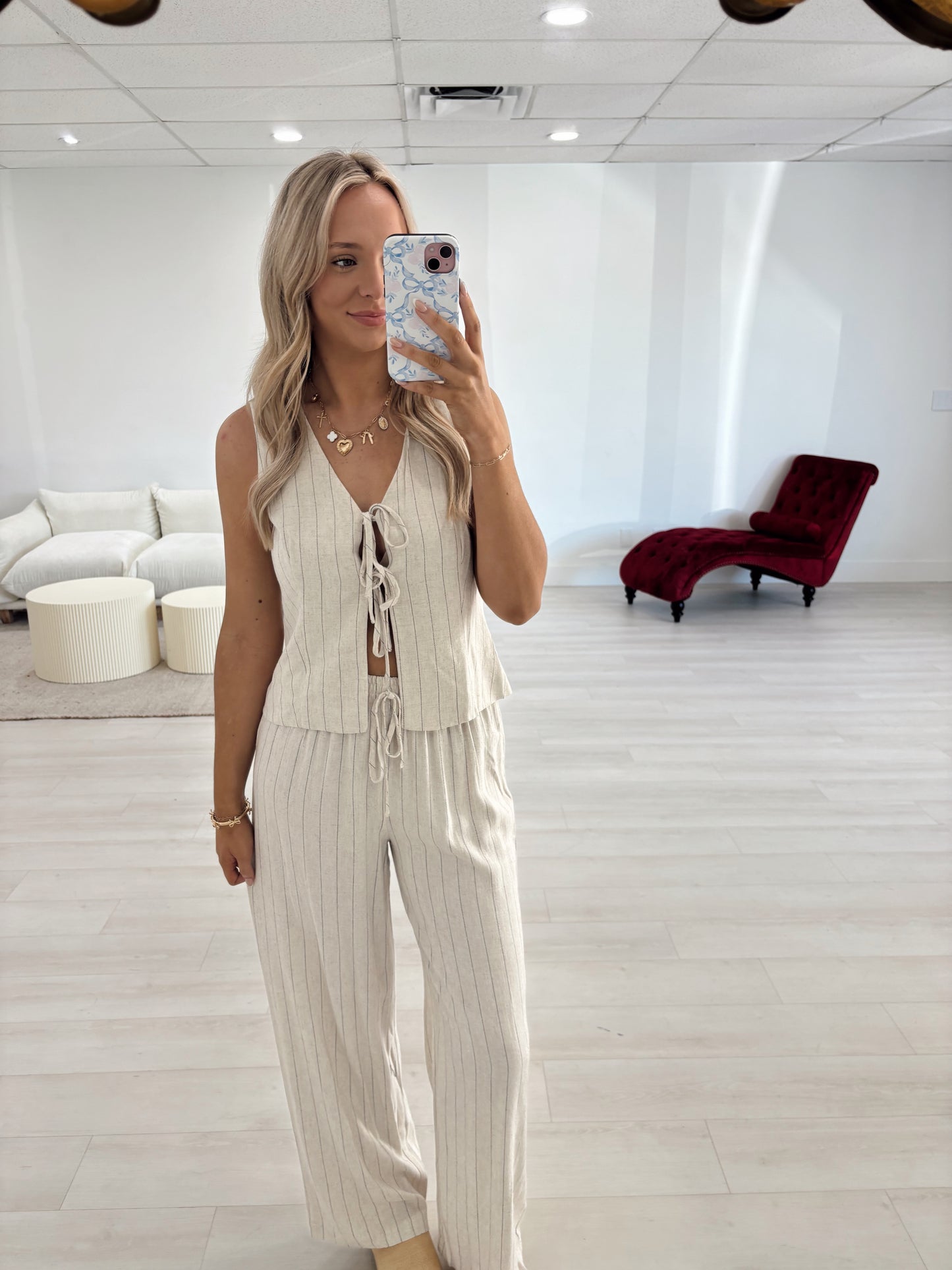 Seaside Striped Linen Set