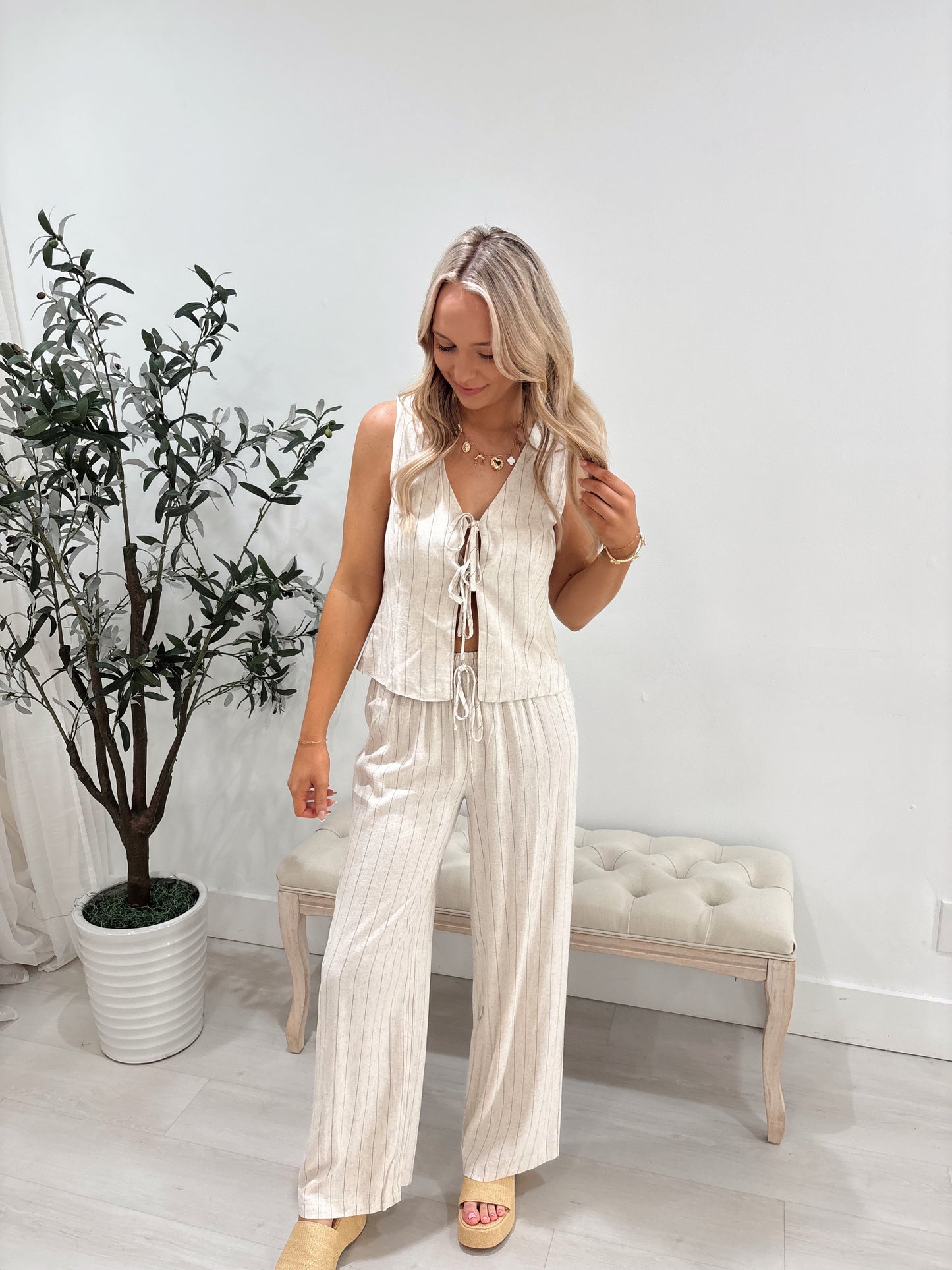 Seaside Striped Linen Set