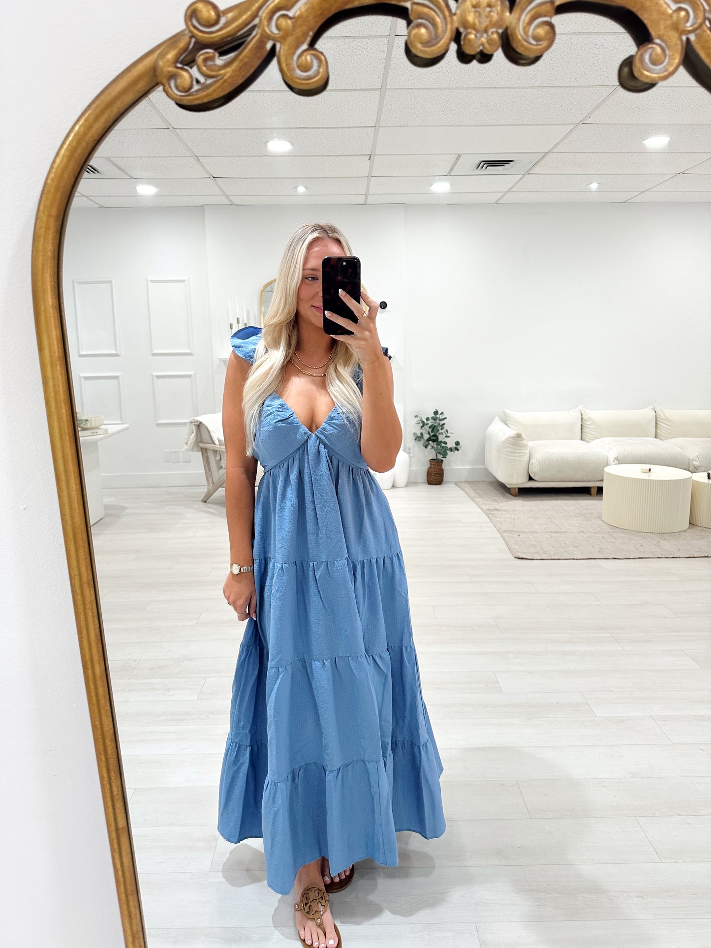 Cottage Blue Midi Dress