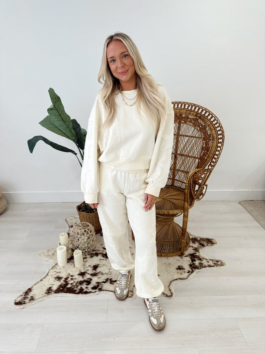 Star Patch Sweatshirt & Jogger Pant Set