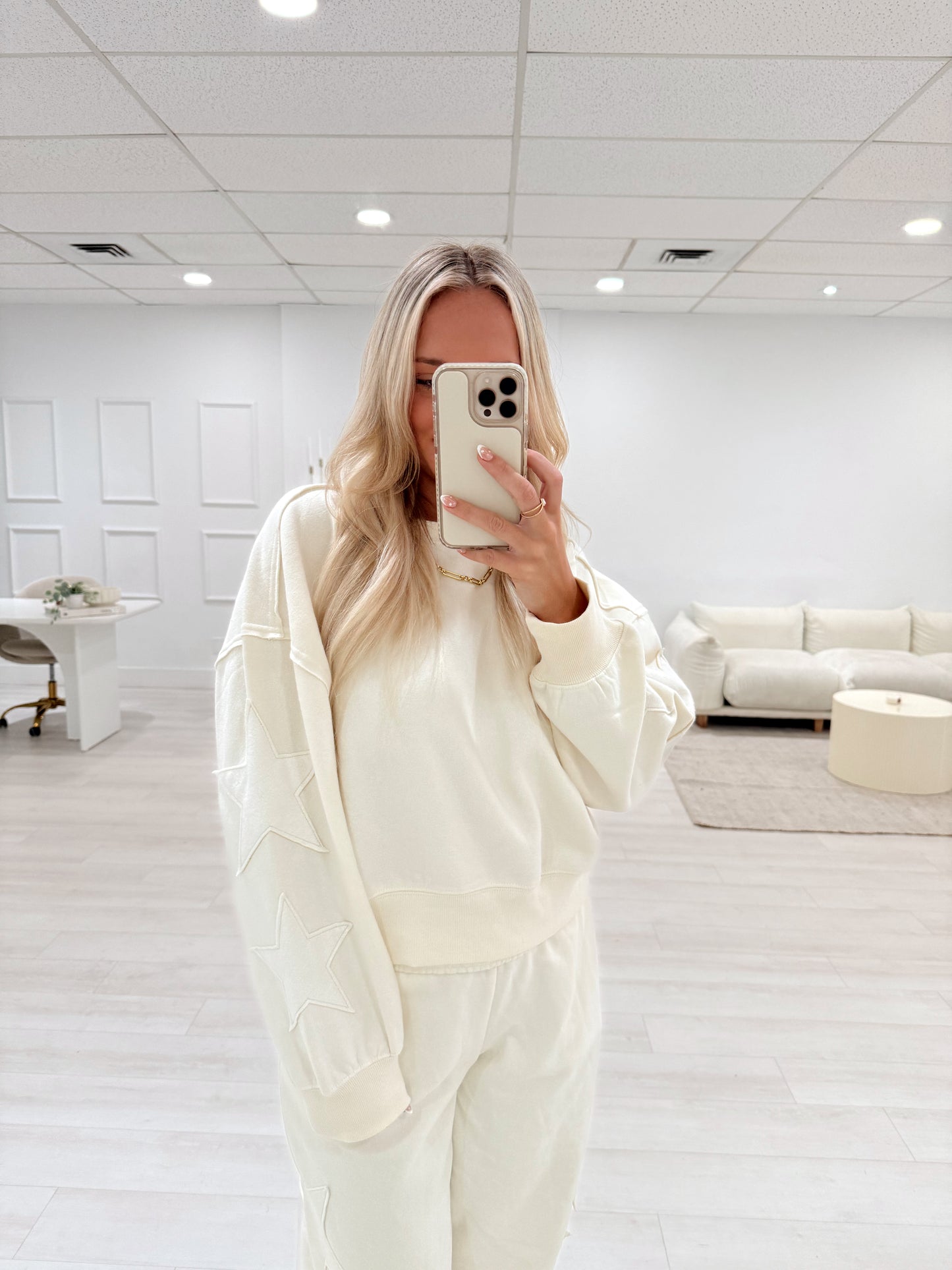 Star Patch Sweatshirt & Jogger Pant Set