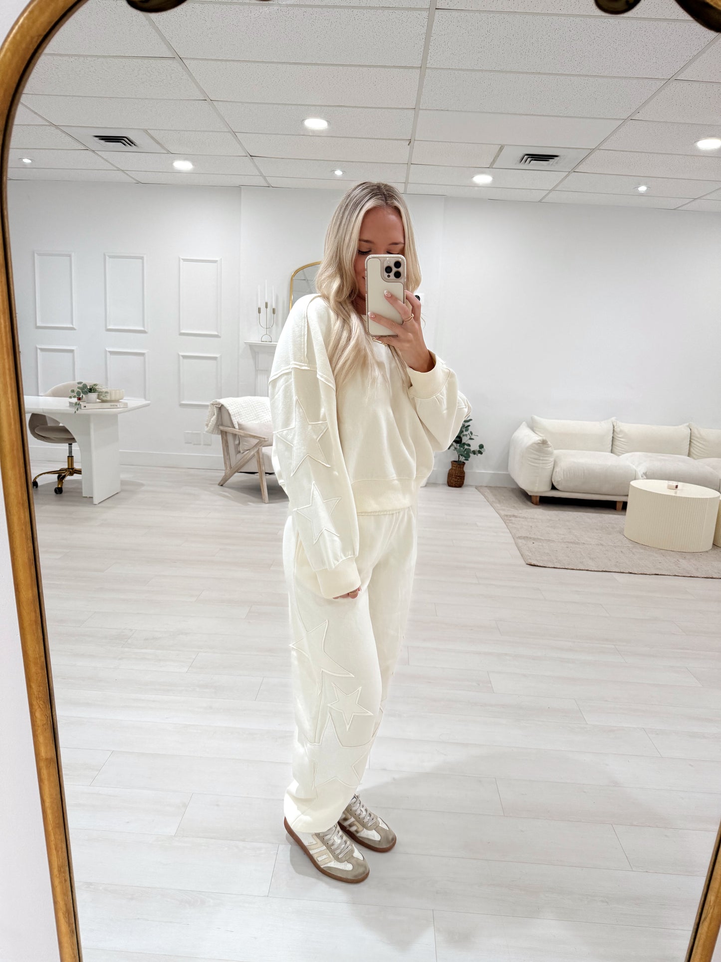 Star Patch Sweatshirt & Jogger Pant Set