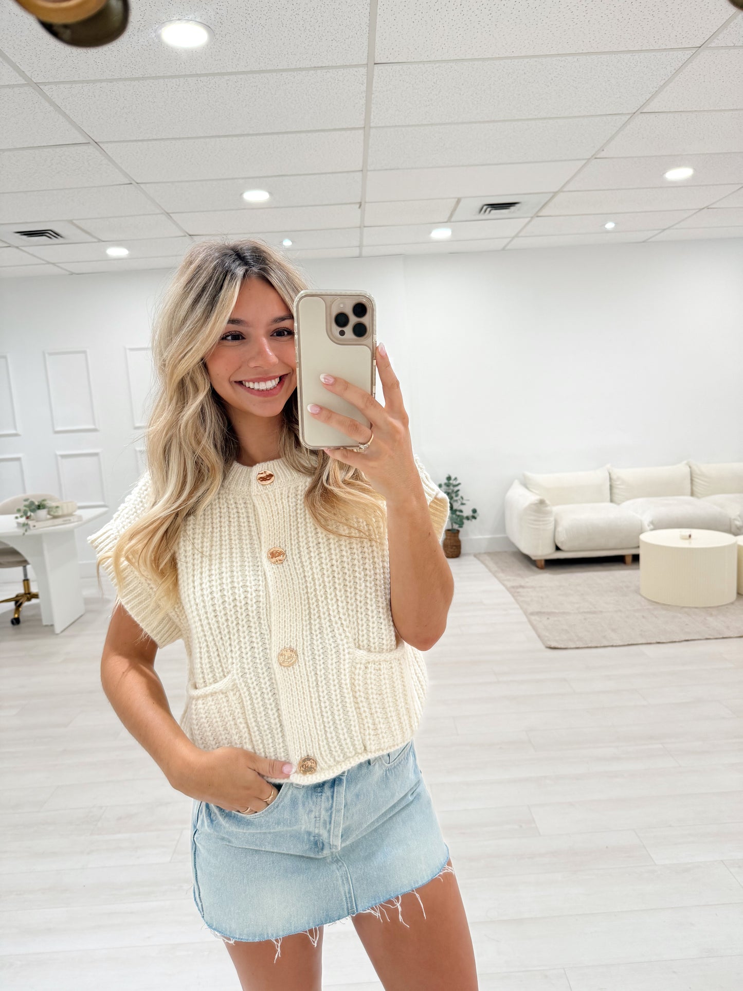 Cream Sweater Top