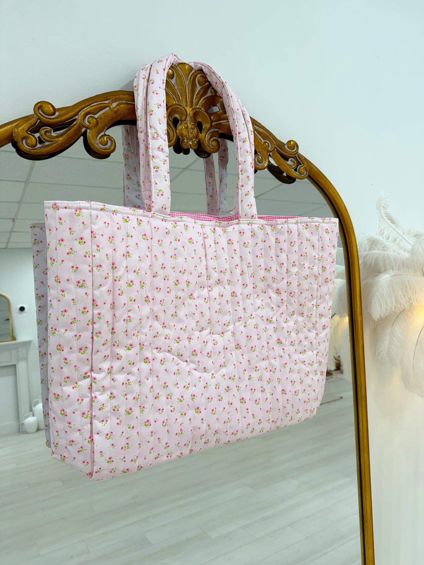 Pink Floral Large Tote
