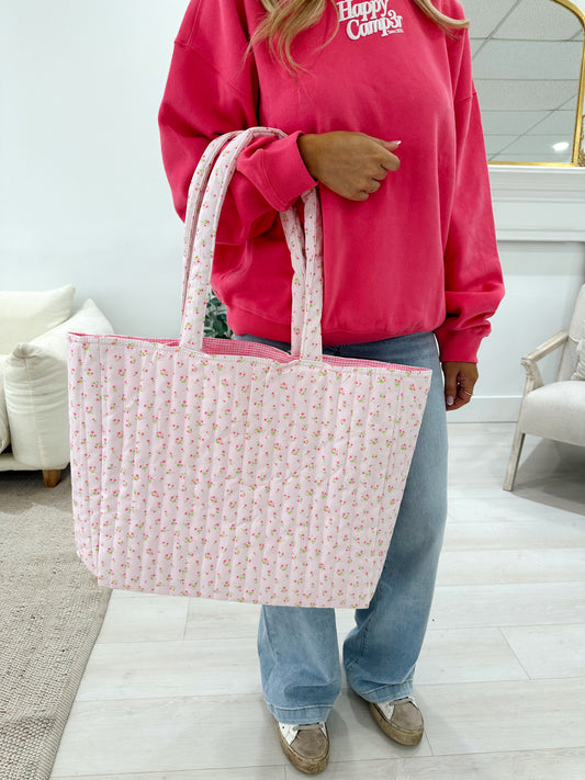 Pink Floral Large Tote