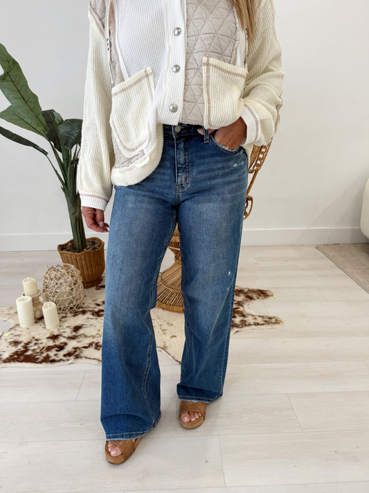Dark Wash Mid Rise Jean