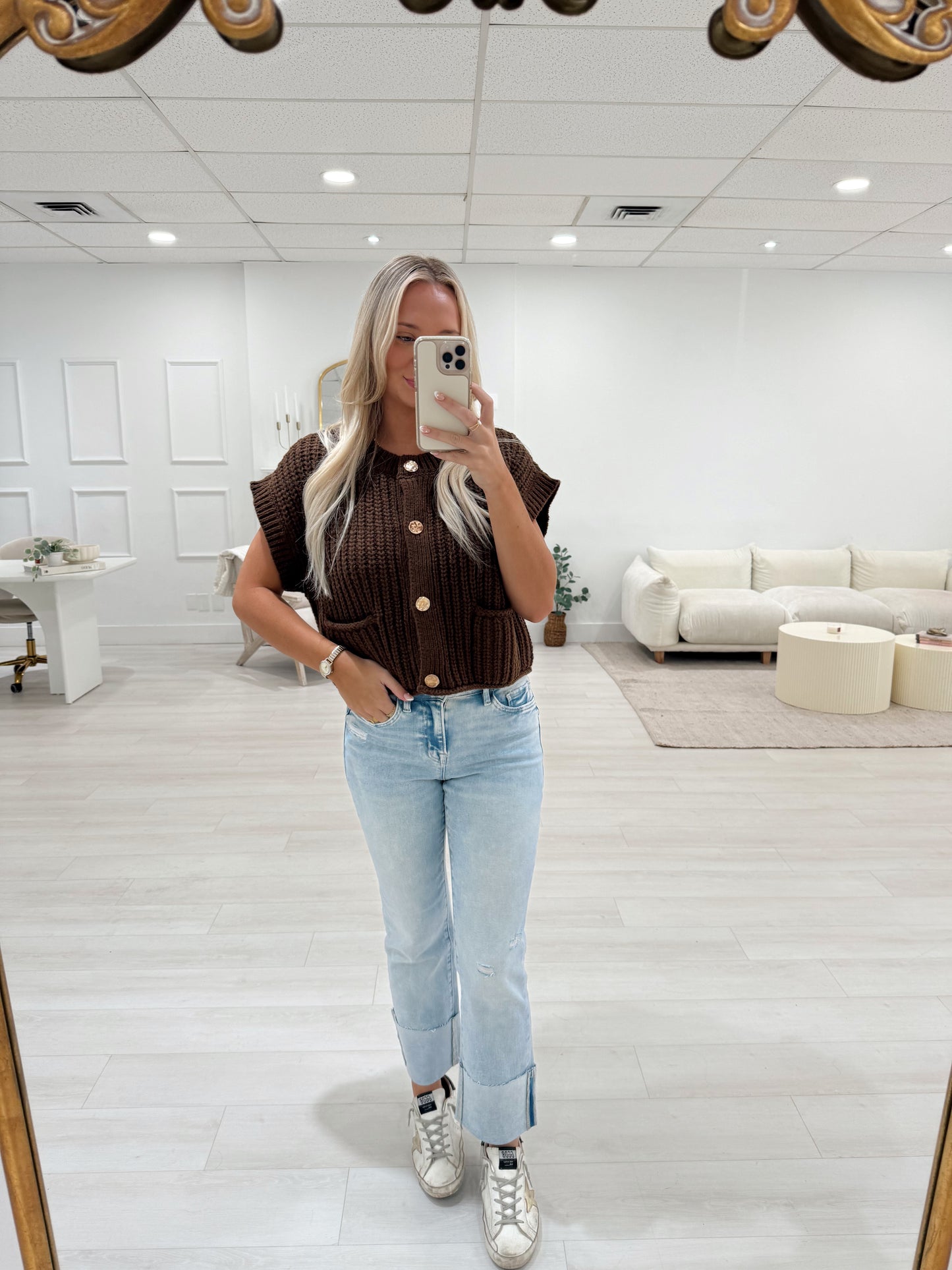 High Rise Crop Straight Jean