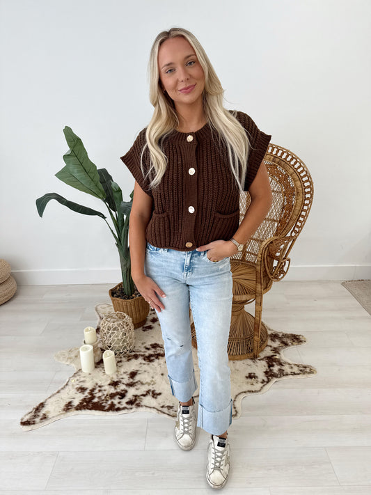 High Rise Crop Straight Jean