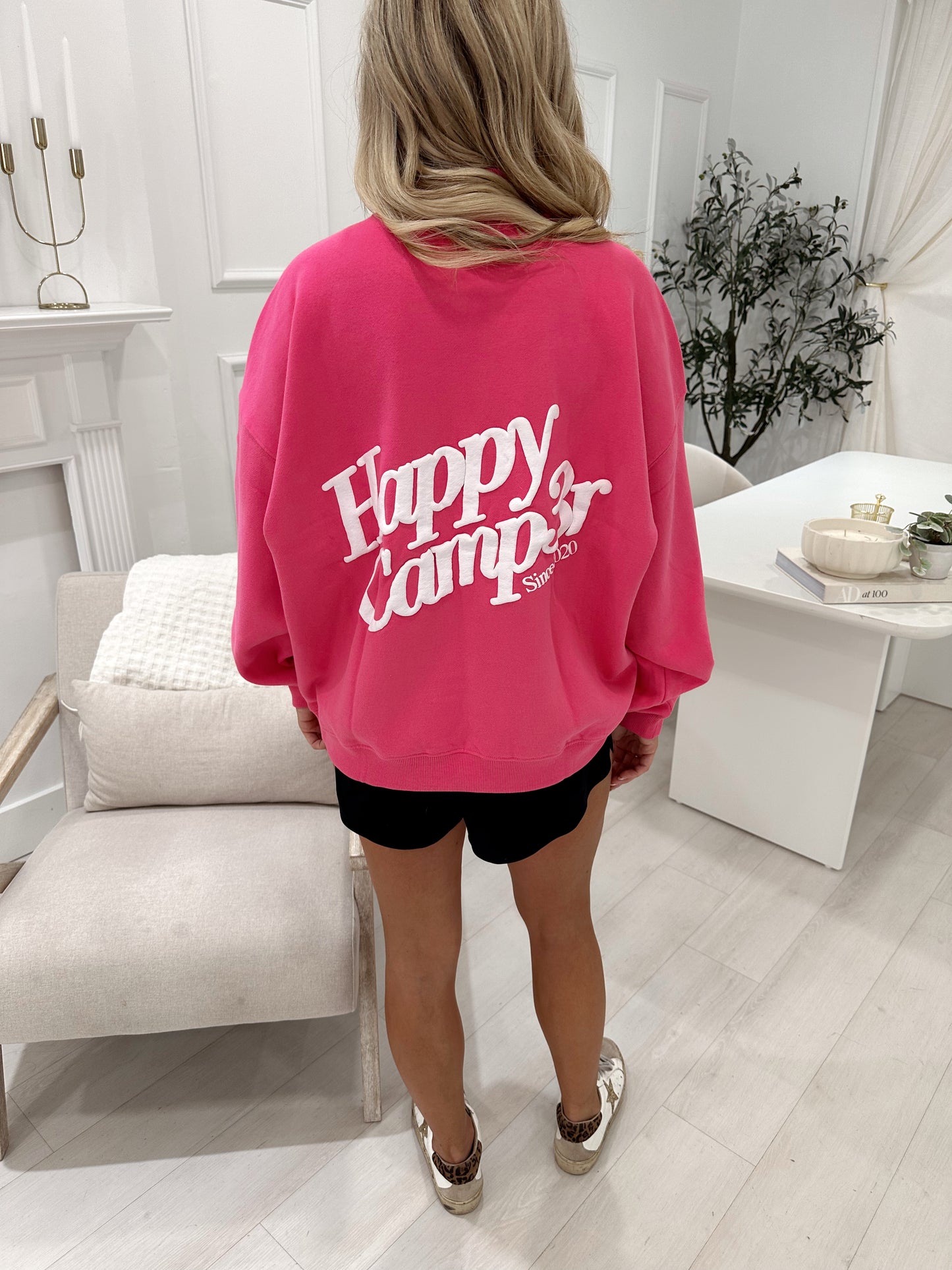 Hot Pink Happy Camp3r Mockneck