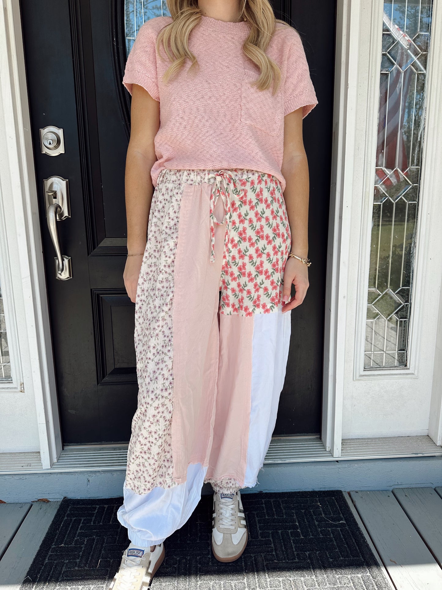 Floral Patchwork Jogger Pants