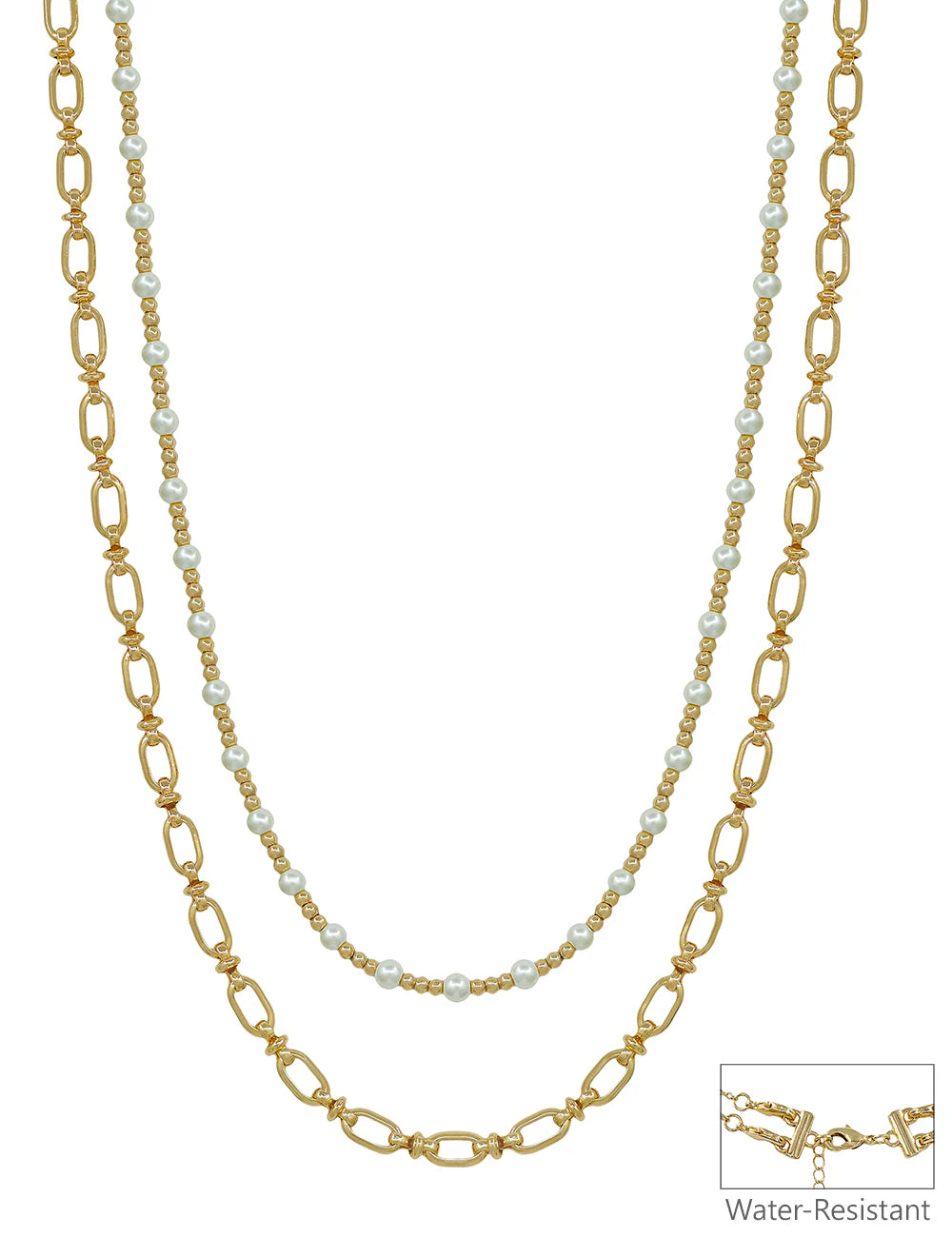 Golden Pearl Layered Necklace