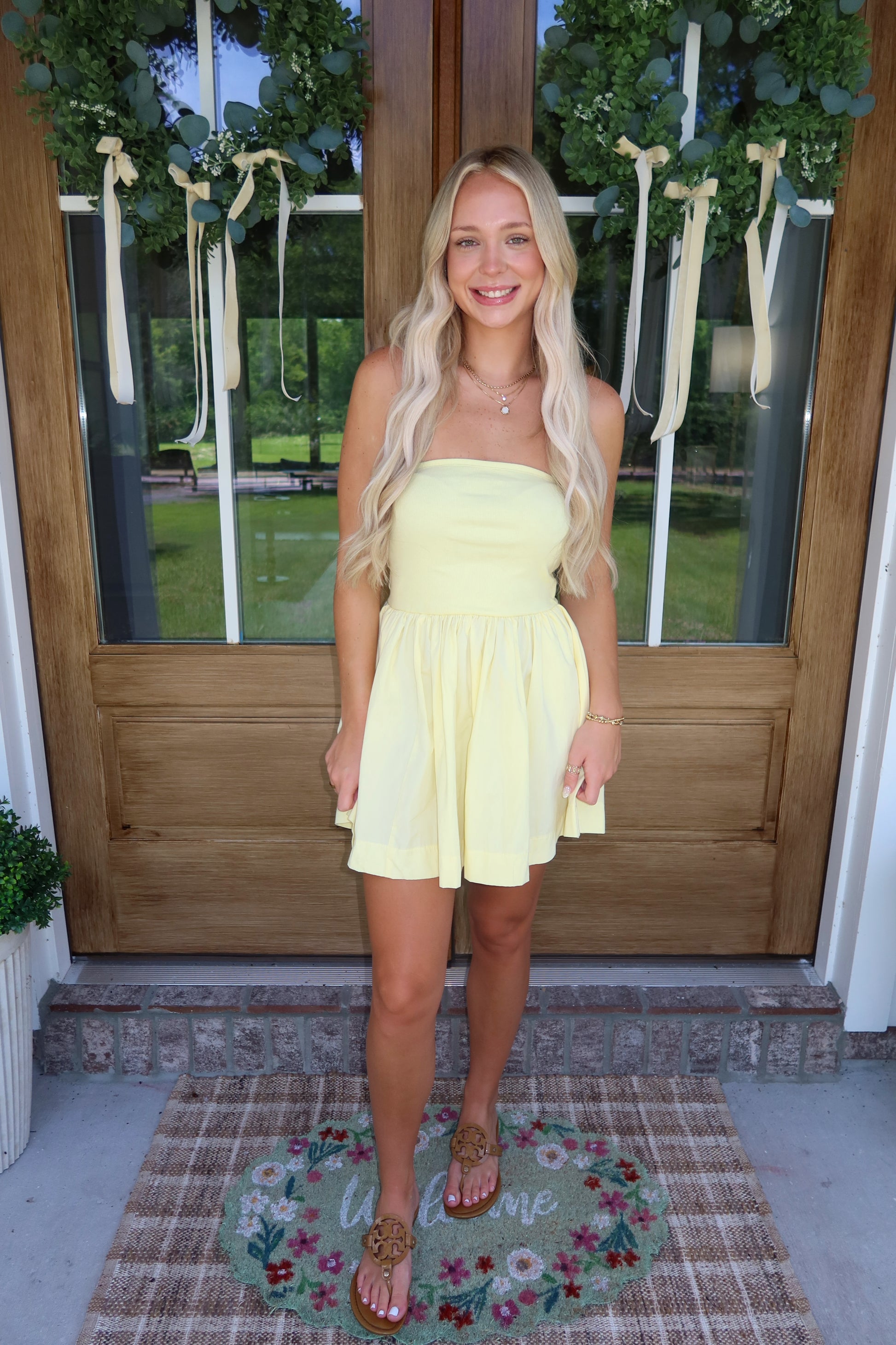 Yellow Babydoll Mini Dress – 351 Boutique