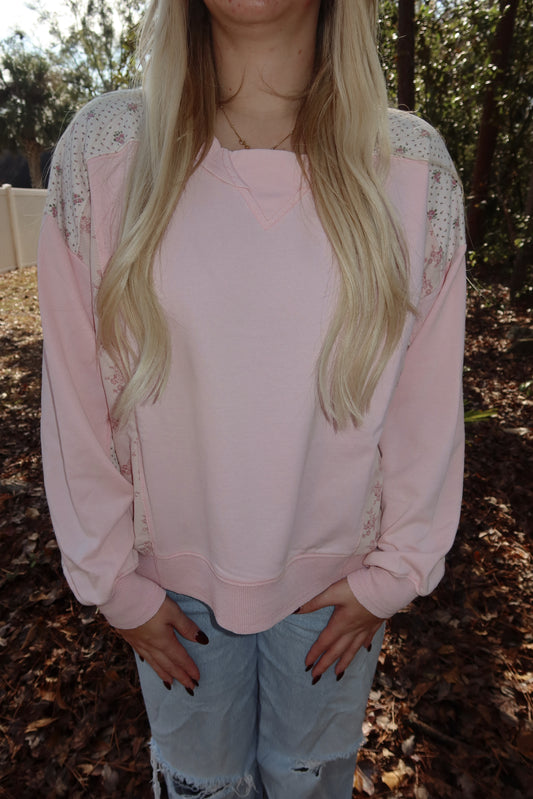 Vintage Patchwork Pink Pullover