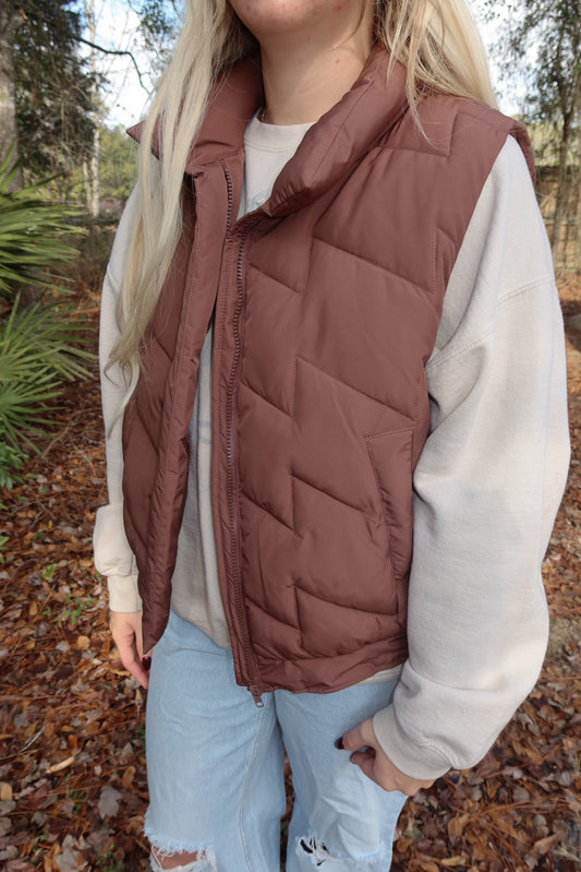 Chocolate Puffer Vest