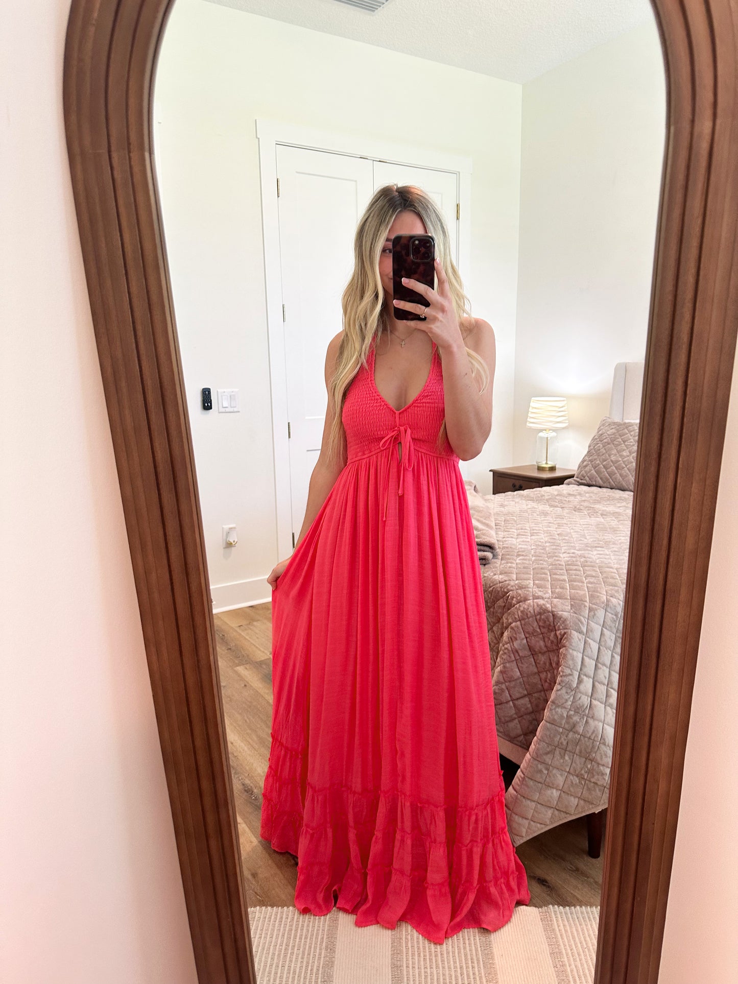 The Serena Maxi Dress - Coral