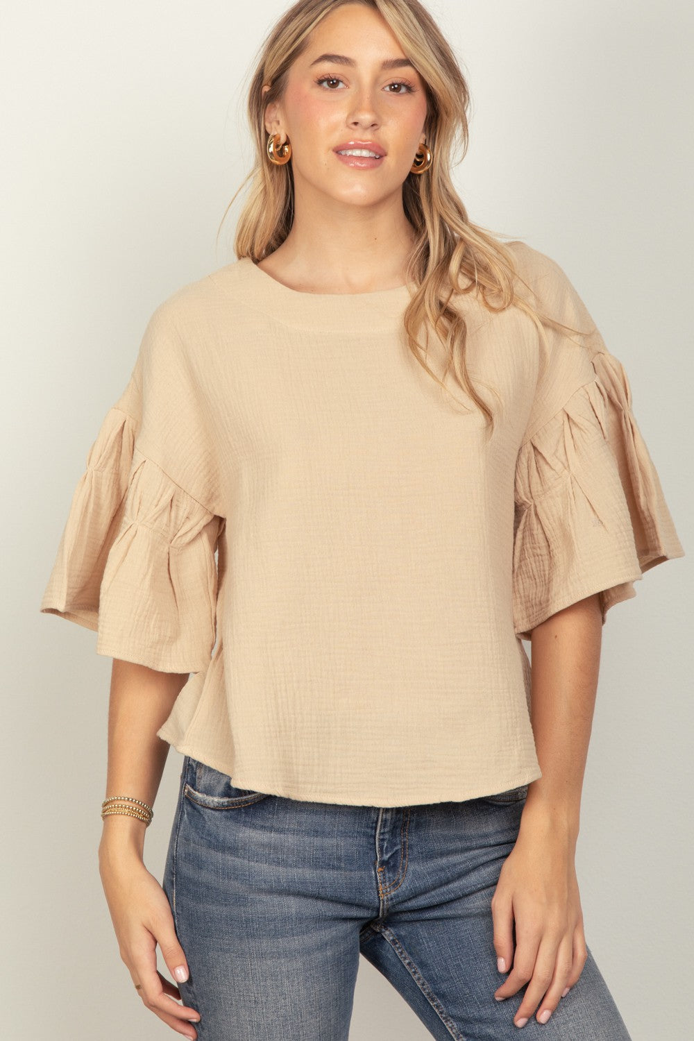 Neutral Plus Size Relaxed Fit Top