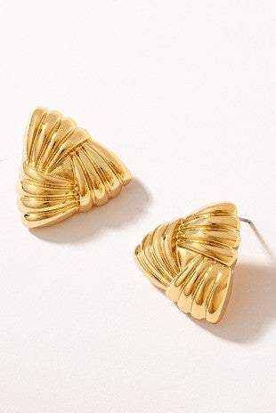 Triangle Weave Pattern Stud Earrings