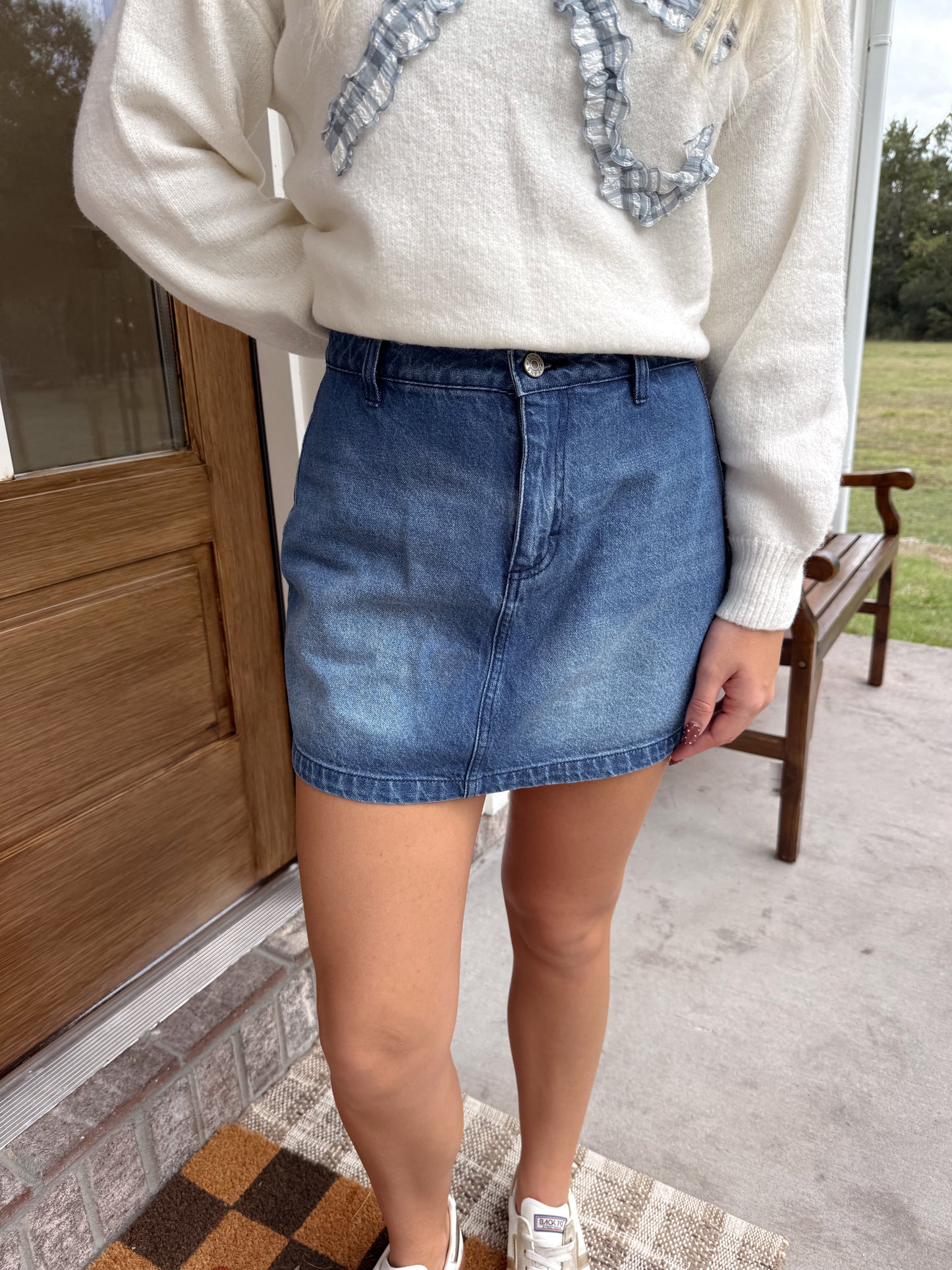 Medium Wash Denim Skirt